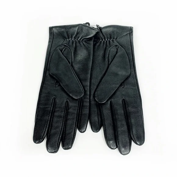 Aqua Leather Gloves w/ Red Suede Heart • Luxe Black NWT Gloves • Gift-Ready $129